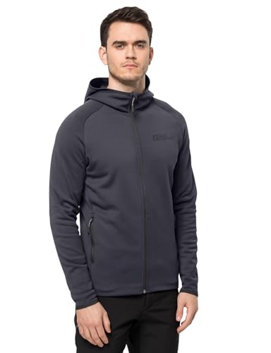 Jack Wolfskin Men's Baiselberg Hooded Fz Fleece Jacket, Black, EU on Sale