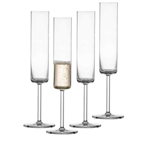 SCHOTT ZWIESEL Sektglas Modo (4er-Set), geradlinige Champagner Gläser mit Moussierpunkt, spülmaschinenfeste Tritan-Kristallgläser, Made in Germany (Art.-Nr. 119901) im Sale