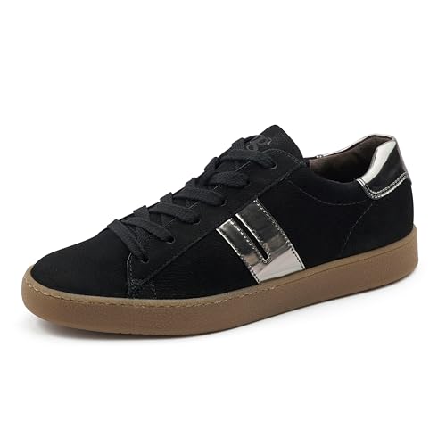 Paul Green Damen Pauls, Frauen Low-Top Sneaker,straßenschuhe,Strassenschuhe,Sportschuhe,Freizeitschuhe,Turnschuhe,Schwarz (Black/Titan),39 im Sale