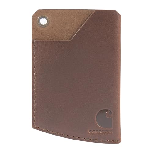Carhartt Herren Vordertasche, strapazierfähiges Segeltuch oder Leder Geldbörse mit & ohne Geldklammer, Braun, Einheitsgröße, Vordertasche Brieftaschen, strapazierfähiges Segeltuch oder Leder Geldbörse im Sale