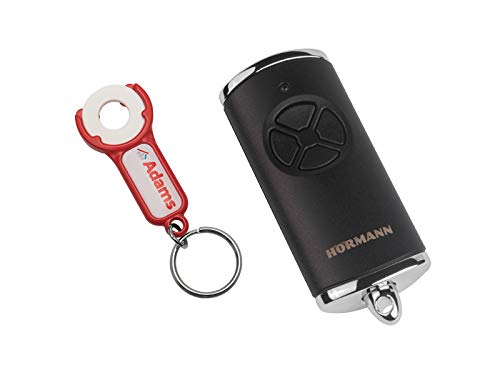 Hörmann HSE4 BS Schwarz Matt mit verchromten Kappen 4-Befehl Handsender BiSecur 868 MHz + 1 Stück ADAMS Schlüsselanhänger/Einkaufschip im Sale