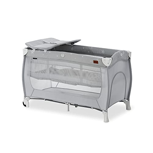 hauck Sleep N Play Center Stars – Reisebett-Set mit Wickelunterlage, Neugeborenenhöhe, Luke, Rollen & Reisetasche, schnell & kompakt faltbar, ab Geburt bis 15 kg, 120 cm x 60 cm im Sale