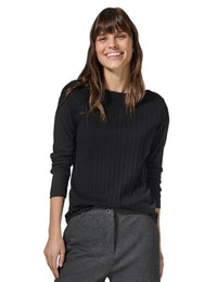 Thumbnail for CECIL Damen B322493 Shirt Mit Rippstruktur, Schwarz, im Sale