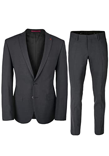 Roy Robson Herren Anzug Slim Fit 2-teilig (Dark Grey, 26, Slim) im Sale