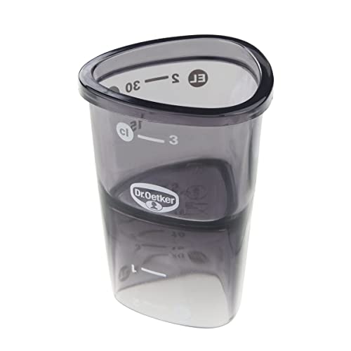 Dr. Oetker Messbecher 4 cl, Messkanne aus robustem Kunststoff, dreiecksförmiger Messbecher mit vielfältiger Skalierung, Maßangaben in cl und EL, (Maße: 5x7x5 cm), (Farbe: blau), Menge: 1 Stück im Sale