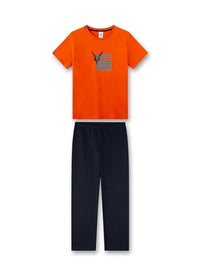 Thumbnail for Sanetta Jungen-Schlafanzug Orange | Hochwertiger und bequemer Schlafanzug aus Baumwolle für Jungen. Pyjamaset für Jungen 128 im Sale