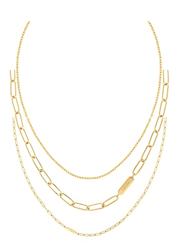 Calvin Klein link necklace for women, GIFT SET collection, yellow gold - 35000433 on sale