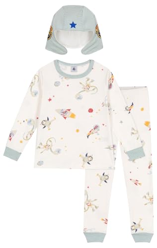 Petit Bateau A0B8B Langarm-Pyjama Und Maske Jungen Marshmallow/Multico 8 Jahre im Sale