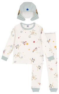Thumbnail for Petit Bateau A0B8B Langarm-Pyjama Und Maske Jungen Marshmallow/Multico 8 Jahre im Sale