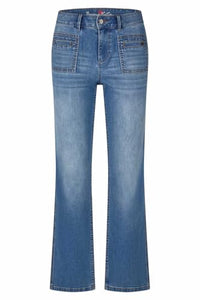 Thumbnail for Buena Vista Jeans Stella-Zip Straight Stretch Denim in Blau, im Sale
