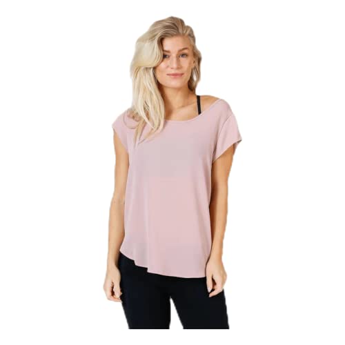 ONLY Women's Plain Short Sleeve Blouse | Basic Round Neck | Blouses T-Shirt Blouse Top ONLVIC, Colors: Antique Pink, on Sale
