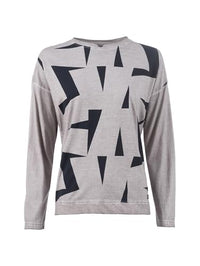 Thumbnail for s'questo Shirt 1/1 Langarmshirt, sportlich, Rundhalsausschnitt mit V-Detail, modern Platinum Grey Soquesto Kollektion Sweet Soul im Sale