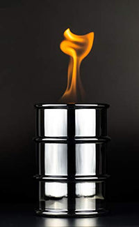 Thumbnail for sompex oil lamp barrel fire barrel for fuel gel in chrome 3316 small campfire to take with you barrel table fire garden on sale