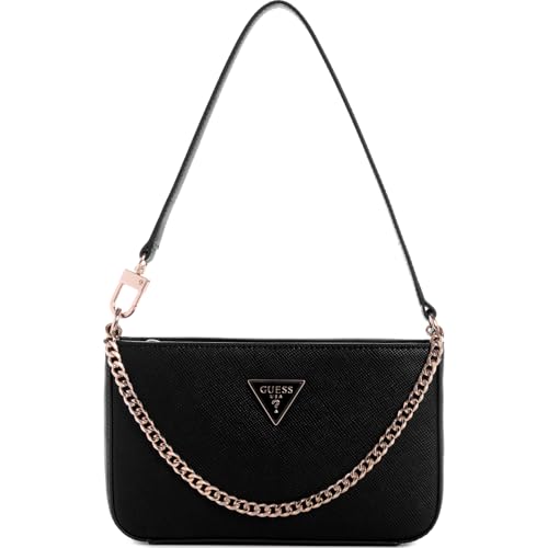 GUESS Damen Noelle Mini Top Zip Shoulder Handtasche, Nero im Sale