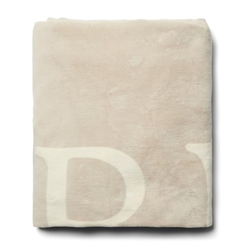 Riviera Maison Plaid, Decorative Fleece Blanket with RM Logo, for Sofa, Bed or Living Room - RM Logo Throw - Grey - Cotton - (LxW) 180x150 on Sale