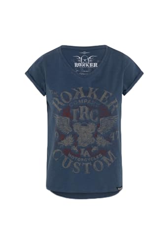 Rokker Custom T-Shirt Damen (blau), im Sale