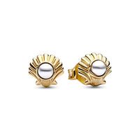 Thumbnail for PANDORA Disney Arielle die Meerjungfrau Muschel Ohrringe mit 14 Karat vergoldeter Metalllegierung mit Kunstperle aus der PANDORA x Disney Collection, 262686C01 im Sale