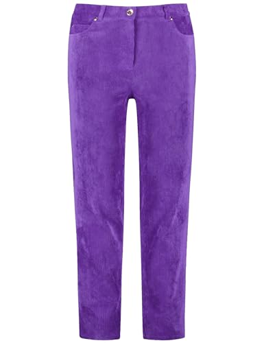 Samoon Damen Feine Cordhose Betty unifarben leicht verkürztes Bein Magic Purple 46 im Sale