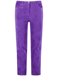 Thumbnail for Samoon Damen Feine Cordhose Betty unifarben leicht verkürztes Bein Magic Purple 46 im Sale