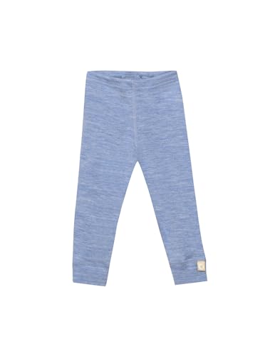 Dilling Baby Leggings aus Merinowolle - Lichtblau Melange 98 im Sale