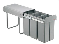 Thumbnail for Wesco built-in waste bin Trenta 1 inch, 3 x 10 L, plastic, grey, 28 x 35 cm
