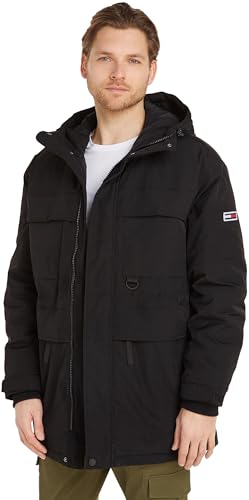 Tommy Jeans Herren Parka Tech Winter, Schwarz (Black), im Sale