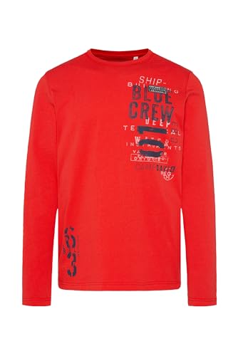 Camp David Herren Langarmshirt mit Used Prints und Rubber-Lines Blue Navy 4 im Sale