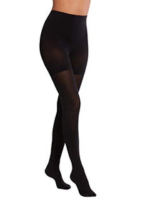 Thumbnail for Wolford Women's Tummy 66 Control Top Tights, 65 DEN, Black (Black 7005), X-Large on Sale