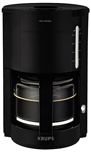 Krups F30908 ProAroma Filterkaffeemaschine mit Glaskanne, 1,25L Füllmenge, 10-15 Tassen, 1050W, Schwarz im Sale