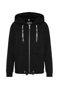Thumbnail for SOCCX Damen Kapuzensweatjacke mit Einer Klappentasche Black im Sale