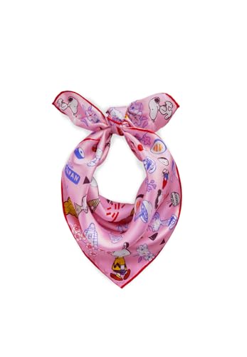 CODELLO X Peanuts Snoopy Nicki Tuch, Seide, Rosa, Multicolor im Sale