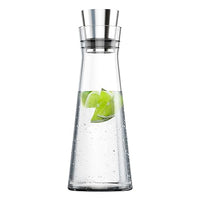 Thumbnail for Emsa 515675 Flow Slim Glaskaraffe | 1 Liter | Automatische Verschlussklappe | Edelstahl |10.5 x 10.5 x 37.5 cm im Sale