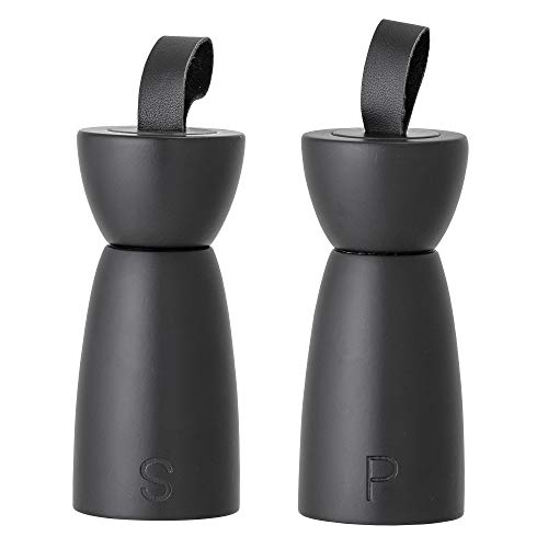 Bloomingville 82048934 Salt &amp; Pepper Mill, Wood-Steel-Leather on Sale