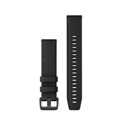 Garmin Schnellwechsel-Armband, 20mm, Silikon, Schwarz, passend für venu Serie (außer S-Modelle), Forerunner 55/245/645, Approach S12/S40/S42, vivoactive 3/4, vivomove 3/HR/Luxe/Style, D2 Air/Air X10 im Sale
