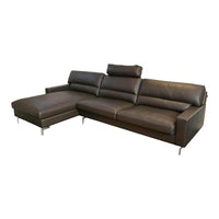 Thumbnail for Ecksofa Esparo 400 Leder J 42.090 Braun Schwarz Fußstütze Leder J 42.090 im Sale