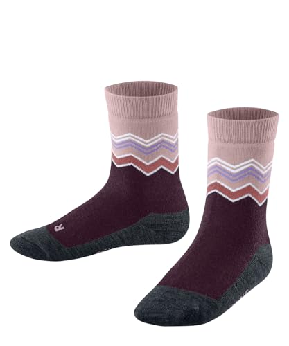 FALKE Unisex Kinder Active Sporty Zigzag K SO Baumwolle Wolle Rutschhemmende Noppen 1 Paar Stoppersocken, Grün (PEA Soup 7494), 19-22 im Sale