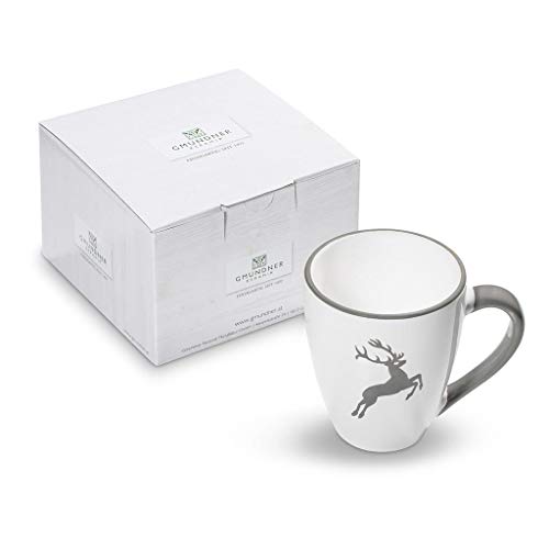 GMUNDNER KERAMIK breakfast mug Max capacity: 0.3 liters gray deer tableware, handmade in Austria