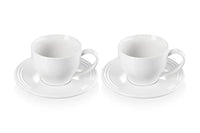 Thumbnail for Le Creuset Stoneware Set with 2 Cappuccino Cups and Saucers, 200 ml each, White on Sale