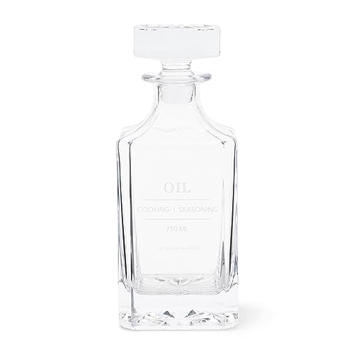 Riviera Maison Oil Bottle Transparent, Vinegar Bottle, Model Liquor Bottle, Storage Bottle with Lid, High-Quality - Amailloux Oil Bottle 730 ml - Glass - (ØxH) 9x22.5 on Sale