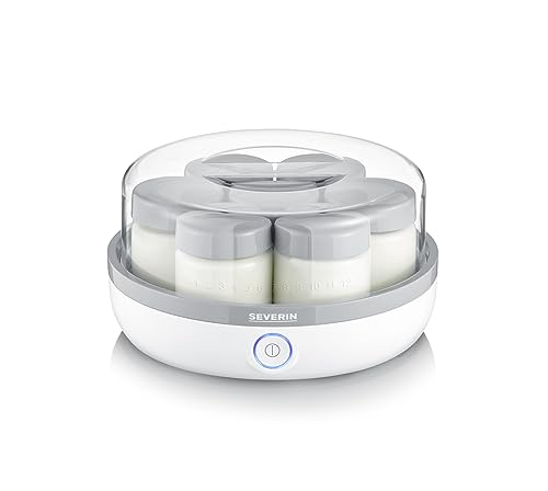 SEVERIN yogurt maker, yogurt machine with time display for making homemade and vegan yogurt, includes 7 yogurt jars with glass lids, BPA-free, JG 3518 on sale