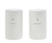 Thumbnail for BC Streuer Set SALT & PEPPER Heart Keramik weiß grau Küchenaccessoires Kochen gedeckter Tisch im Sale