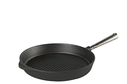 Grillpfanne 28 cm. Edelstahlgriff. Auf allen Herdarten, Ofen, Grill & offenem Feuer einsetzbar im Sale