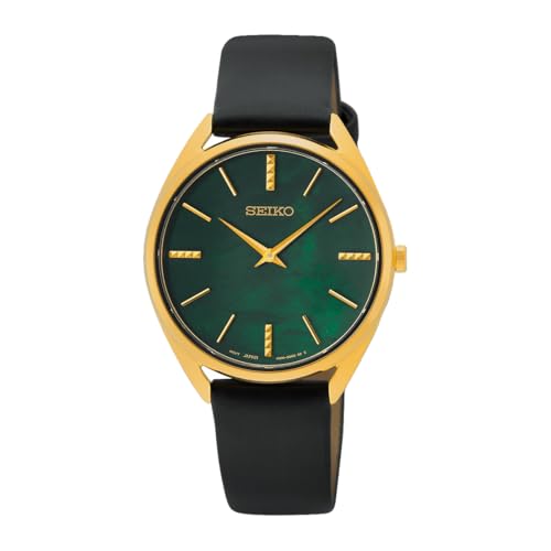 Seiko Damen Analog Quarz Uhr mit Leder Armband SWR080P1 im Sale