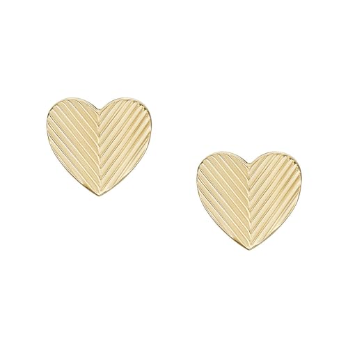 Fossil Damen Ohrringe aus goldfarbenem Edelstahl mit Pfosten-/Bolzenverschluss, Creme-Gold im Sale
