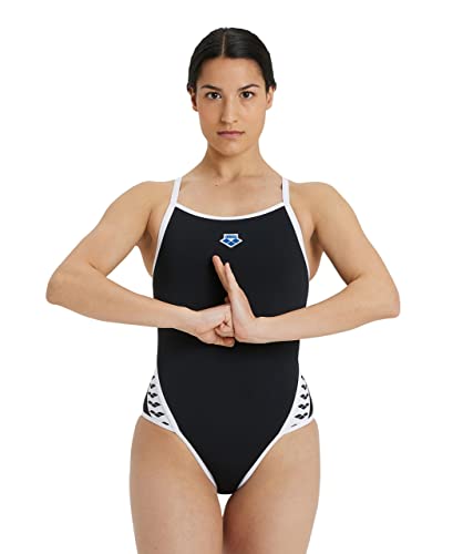 Arena Damen Icons Super Fly Badeanzug, Black-White, 34 im Sale