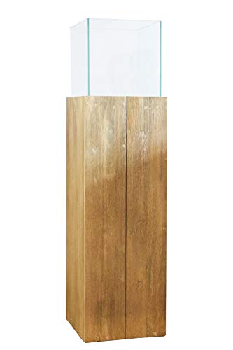 VIVANNO Lantern Column Candle Holder Wood Candela Brown with Struts - 100x67x25 on Sale