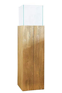 Thumbnail for VIVANNO Lantern Column Candle Holder Wood Candela Brown with Struts - 100x67x25 on Sale