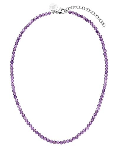 Purelei Amethyst Kette Damen (Silber) – Halskette Damen aus langlebigem Edelstahl – Wasserfeste Kette mit Anhänger – 35-40 cm Länge – Halskette für deinen individuellen Look im Sale