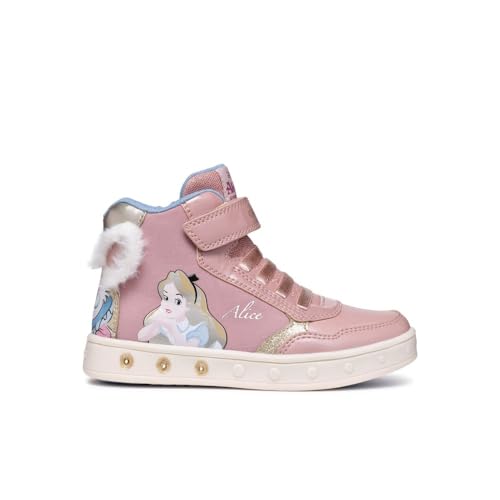 Geox J Skylin Girl G Sneaker, LT Rose/Platinum, 27 EU on sale