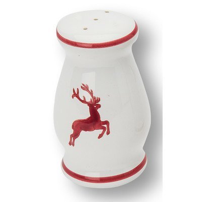 GMUNDNER KERAMIK pepper shaker bulbous diameter: 5.3 cm burgundy red deer tableware, handmade in Austria on sale